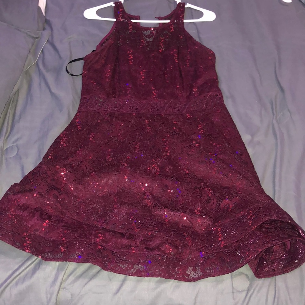 burgundy dress